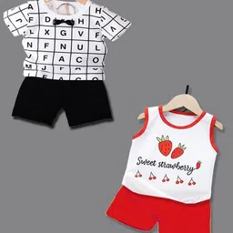 Lofn Unisex Kids Printed T-shirt with Shorts-image-80