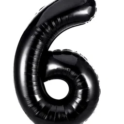Shopping Time Black 6 Number Foil Balloon - Black-image-16