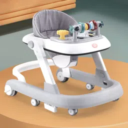 Play Nation Premium 2 in 1 Multi Functional Musical Baby Walker with Adjustable Height Speed & Rear Wheels with Anti Fall Protection - Grey-picture-13