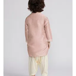 Vastramay Full Sleeves Placket Embroidered Kurta With Patiala Set - Peach image 3