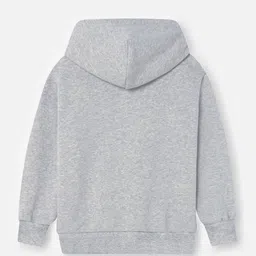 Trampoline Fleece Pack Of 2 Full Sleeves Unicorn & Typography Printed Hooded Sweatshirts - Grey & Pink image 4