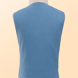 Rikidoos Full Sleeves Checked 3 Piece Suit Set With Bow - Light Blue & White image 3