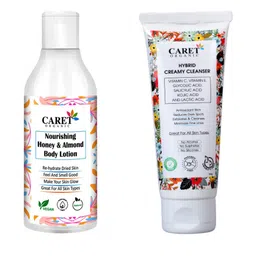 CARET ORGANIC Honey & Almond Body Lotion - 100 ml & Hybrid Creamy Cleanser Face Wash-50 ml-picture-13