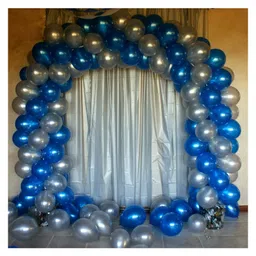 Balloon Junction Metallic Balloons Pack of 50 - Dark Blue & Silver image 3
