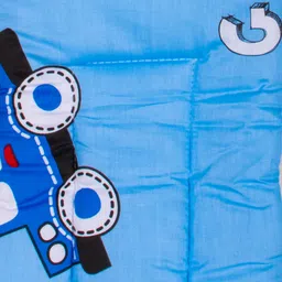 Mittenbooty Infant baby Sleeping Bag cum Wrap in Twill Cotton Car Print-Blue image 5