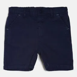 MINI KLUB Boys Navy Blue Solid Regular Fit Regular Shorts image 1