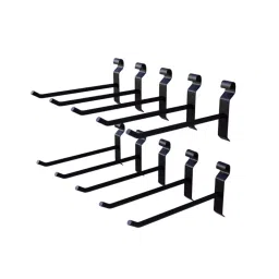 Alija Appaloosa Gridmesh Wall Hook Metal Black 6 Inch (152.4 mm) 5 Kg Load Capacity for Home, Office & Shop Use, (Pack of 10 Pcs)-picture-45