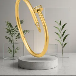 RKB Sales Women Cubic Zirconia Antique Gold-Plated Cuff Bracelet-picture-36