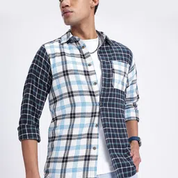 Kook N Keech Utility Weave Checked Casual Shirt-image-35
