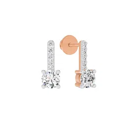 Sparkles Lab Grown Diamond 0.75 Carat Round Bar Drop Earrings for Women image 2