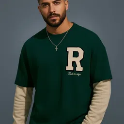 Force Men Typography Printed Drop-Shoulder Sleeves Applique T-shirt-image-41