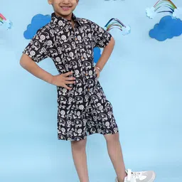 Vastrarth Boys Elephant & Zebra Printed Cotton Shirt With Shorts image 5