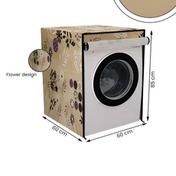 Myntra Elegant Homes Black & Brown Printed Waterproof Washing Machine Cover With Zip image 4