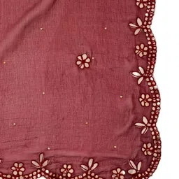 Way2Like Floral Embroidered Gotta Patti Chiffon Dupatta image 2