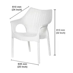 Supreme White Marina Cambridge Dining Set with 1 Table and 4 Chairs image 3