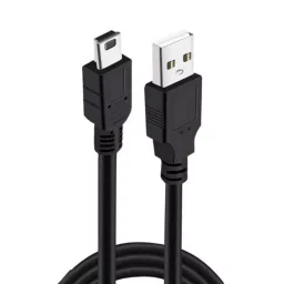 SETMI INDIA USB Male to Mini USB Cable 1.5 m for Data Transfer and Charging, Black image 2