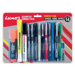 Luxor Pen Mechanical Pencile & Highlighter Set Pack of 14 - Color May Vary-image-1