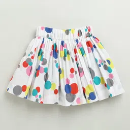 ZIP ZAP ZOOP Cotton Dots Printed Skirt - White image 1