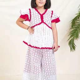 Bugandbees Embroidered Peplum Top With Palazzo-picture-37