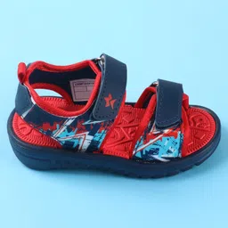 Cute Walk by Babyhug Velcro Closure Sandals withPrint - Navy Blue image 4