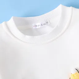 Mark & Mia Full Sleeves Sweatshirt With Teddy Bear Print & Applique - White image 4