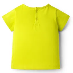 OLLINGTON ST. Cotton Half Sleeves Top & Printed Knit Pinafore & Belt - Lime Green & Rust Orange image 4