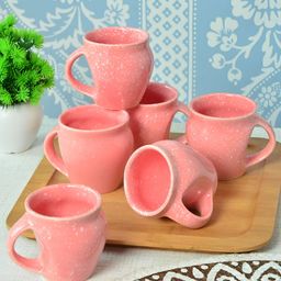 FABINALIV Peach-Coloured Solid Ceramic Glossy Cups Set of Cups and Mugs-picture-13