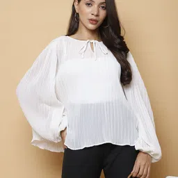 250 DESIGNS Puff Sleeve Georgette Top-picture-13