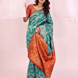 KALINI Woven Design Zari Kanjeevaram Saree image 5