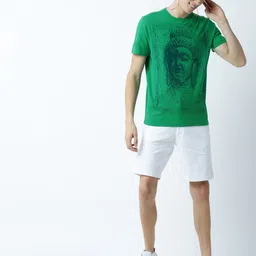Huetrap Men Green Printed Round Neck T-shirt-picture-32