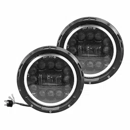 Oswin Gold OG-66-2 75 W 17.78 cm (7 Inch) Round White LED Headlight with Hi/Low Beam for Bullet, Harley Davidson & Jeep Wrangler (Set of 2 Pcs)-image-10