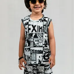 YK Kids Typograpy Printed T-shirt With Shorts-picture-58