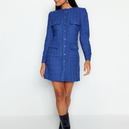Trendyol Women Mandarin Collar Puff Sleeves Shirt Dress-picture-32