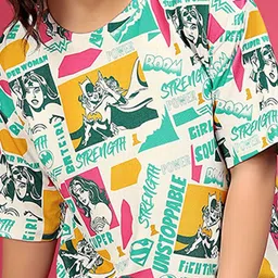 SAKARMAA Conversational Printed Round Neck T-Shirt With Shorts image 3