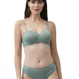 samvar Women Red,Green Cotton Bra Panty Set for Lingerie Set Undergarments Pack of 2-picture-23