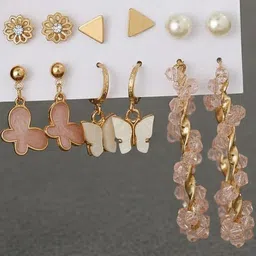 Vembley Women Pack Of 6 Geometric Drop Earrings image 5