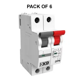 K9 Pro Safe Miniature Circuit Breakers Single Pole + Neutral 63 Amp White, 6018 (Pack of 6) image 2