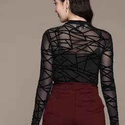 Label Ritu Kumar Geometric High Neck Bodysuit image 4