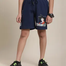 Kidsville Dragon Ball Z Featuring Goku Printed Shorts - Navy Blue-picture-13