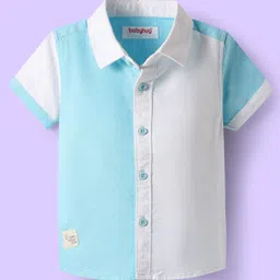 Babyhug Cotton Woven Half Sleeves Shirt With Cut & Sew - White-picture-28