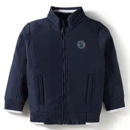 Pine Kids Woven Full Sleeves Hooded Padded Jacket - Navy Blue-picture-15
