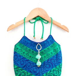 Twisha Sleeveless Floral Print Top With Dhoti - Blue image 3