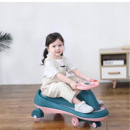 fab n funky Pluto Drift Kids Swing Car with ABEC 7 Bearing & Music with PU LED Wheels - Pink & Blue image 2