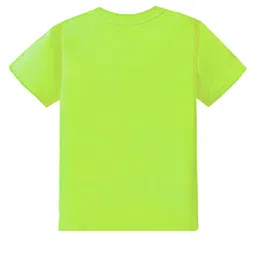 KAVEE Pure Cotton Half Sleeves Tall Dreams Tiny Steps Text & Baby Giraffe Printed Bio Washed Tee - Neon Green image 3