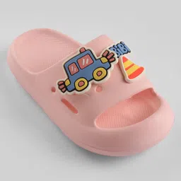 Oh! Pair Slip On  Clogs with Car Applique - Pink image 3