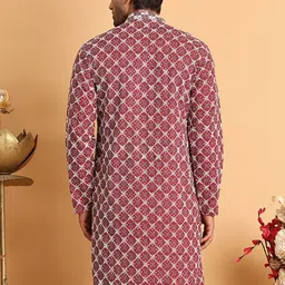 Anouk Men Floral Embroidered Sequinned Kurta image 5