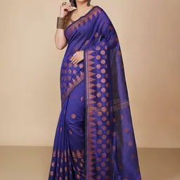 BENGAL HANDLOOM Woven Design Zari Saree-image-0