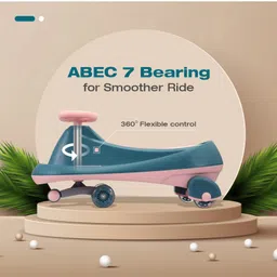 fab n funky Pluto Drift Kids Swing Car with ABEC 7 Bearing & Music with PU LED Wheels - Pink & Blue image 4