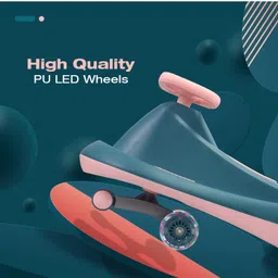 fab n funky Pluto Drift Kids Swing Car with ABEC 7 Bearing & Music with PU LED Wheels - Pink & Blue image 5