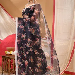 DESH BIDESH Floral Printed Saree image 5